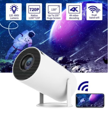Portable 1080P Smart Projector with WiFi & Screen Mirroring