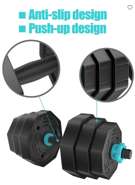 20KG Adjustable Octagonal Dumbbell Set with Connector Bar