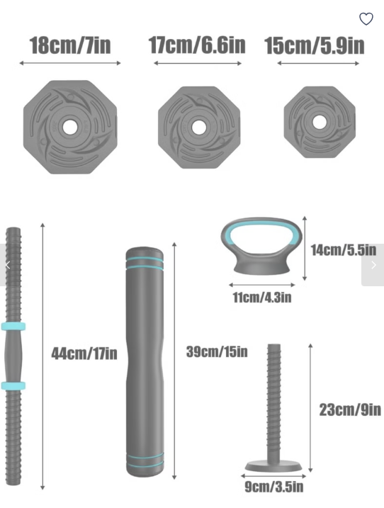 20KG Adjustable Octagonal Dumbbell Set with Connector Bar