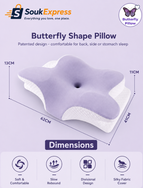 Orthopedic Memory Foam Pillow with Eye Mask for Better Sleep