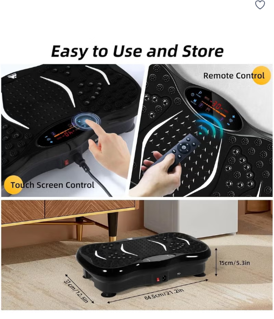 Whole Body Vibration Plate with Bluetooth & Remote for Home Gym