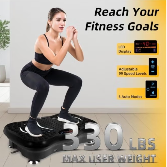 Whole Body Vibration Plate with Bluetooth & Remote for Home Gym